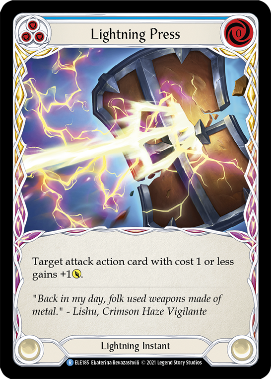 Lightning Press (Blue) [ELE185] (Tales of Aria)  1st Edition Normal | Gamers Paradise