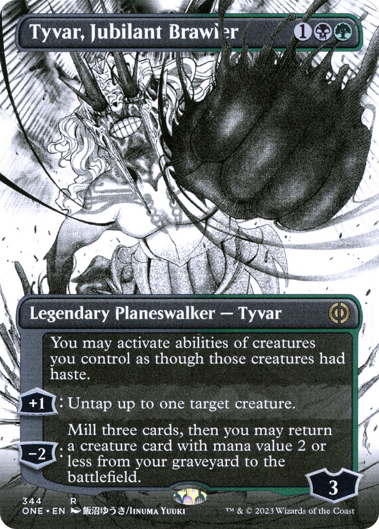 Tyvar, Jubilant Brawler (Borderless Manga) [Phyrexia: All Will Be One] | Gamers Paradise