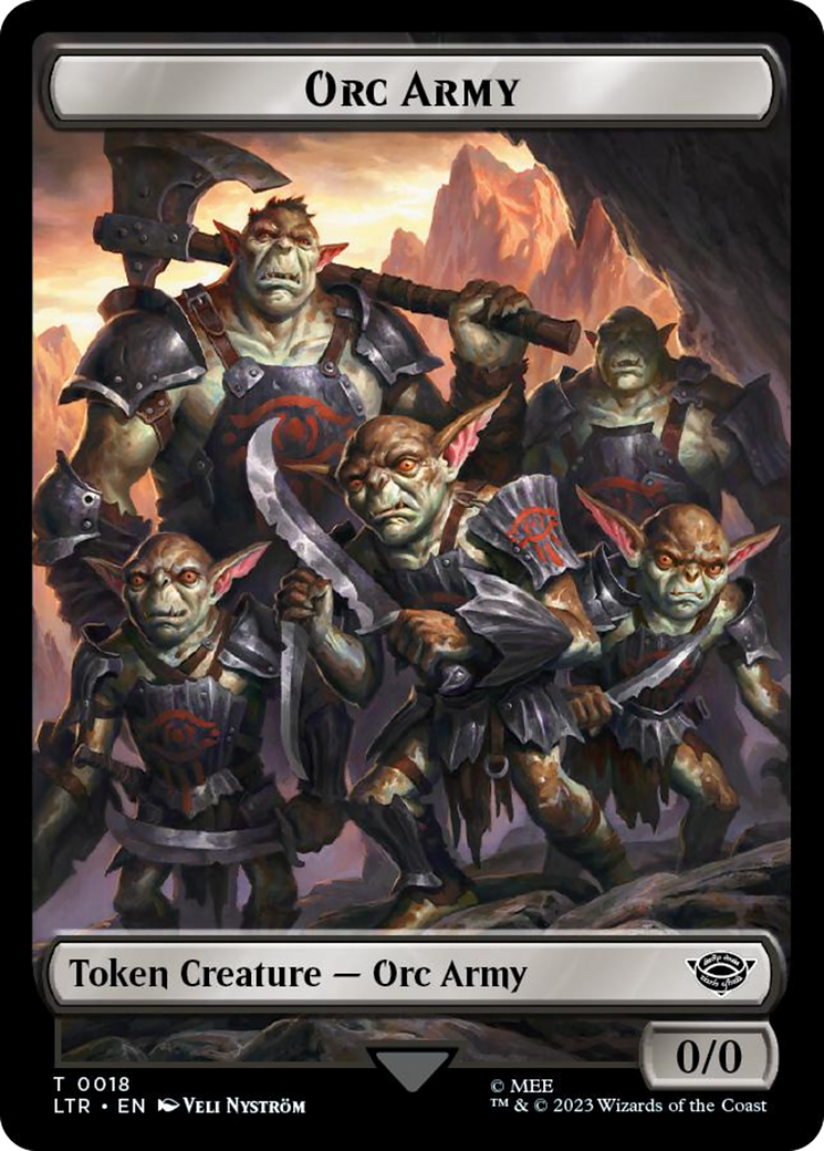 Orc Army (0018) // Food (0022) Double-Sided Token (Surge Foil) [The Lord of the Rings: Tales of Middle-Earth Tokens] | Gamers Paradise