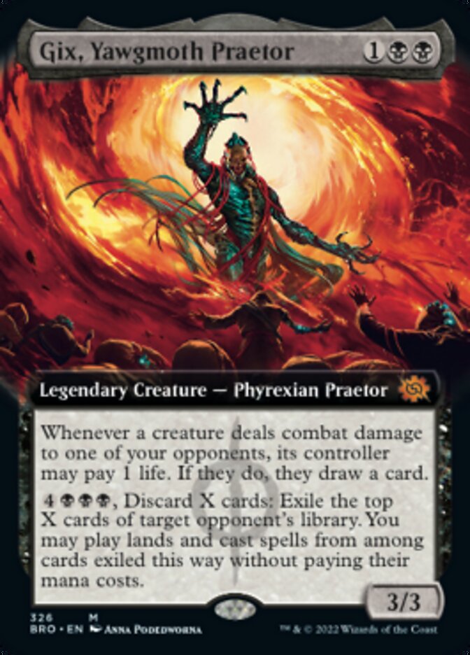 Gix, Yawgmoth Praetor (Extended Art) [The Brothers' War] | Gamers Paradise