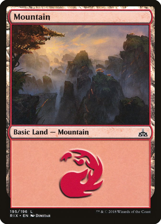 Mountain (195) [Rivals of Ixalan] | Gamers Paradise