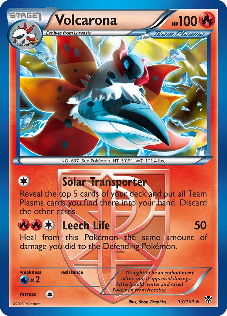 Volcarona (13/101) (Theme Deck Exclusive) [Black & White: Plasma Blast] | Gamers Paradise