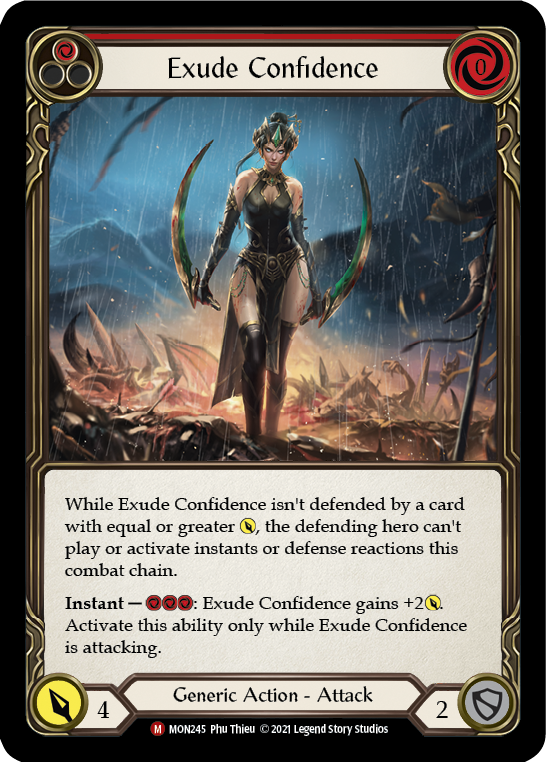 Exude Confidence [MON245-RF] 1st Edition Rainbow Foil | Gamers Paradise