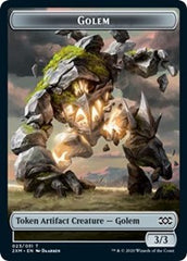 Golem // Human Soldier Double-Sided Token [Double Masters Tokens] | Gamers Paradise