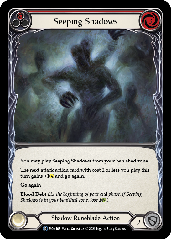 Seeping Shadows (Red) [U-MON165-RF] Unlimited Rainbow Foil | Gamers Paradise