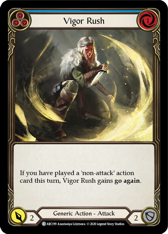 Vigor Rush (Blue) [U-ARC199] Unlimited Rainbow Foil | Gamers Paradise
