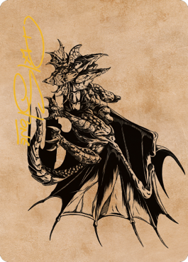 Ancient Copper Dragon Art Card (52) (Gold-Stamped Signature) [Commander Legends: Battle for Baldur's Gate Art Series] | Gamers Paradise