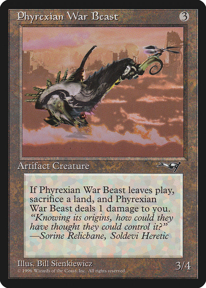 Phyrexian War Beast (Signature on Left) [Alliances] | Gamers Paradise