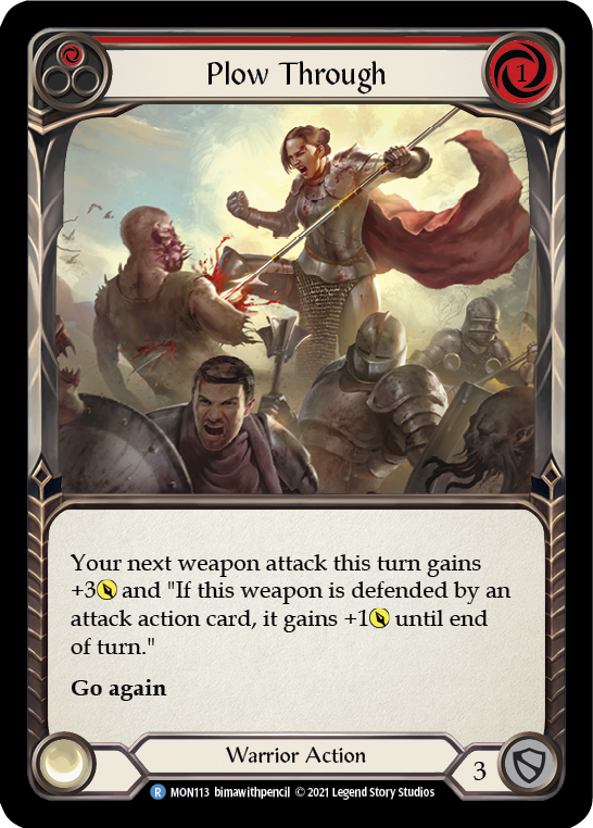 Plow Through (Red) [MON113-RF] 1st Edition Rainbow Foil | Gamers Paradise