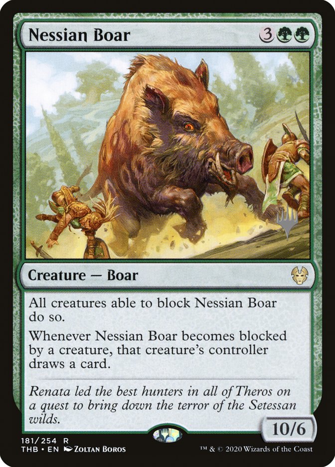 Nessian Boar (Promo Pack) [Theros Beyond Death Promos] | Gamers Paradise