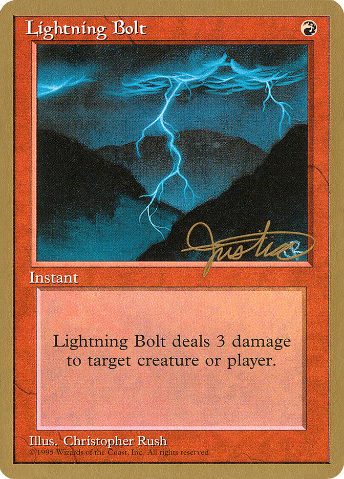 Lightning Bolt (Mark Justice) [Pro Tour Collector Set] | Gamers Paradise