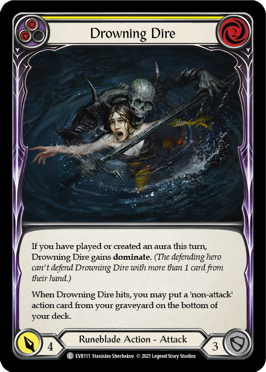 Drowning Dire (Yellow) [EVR111] (Everfest)  1st Edition Rainbow Foil | Gamers Paradise