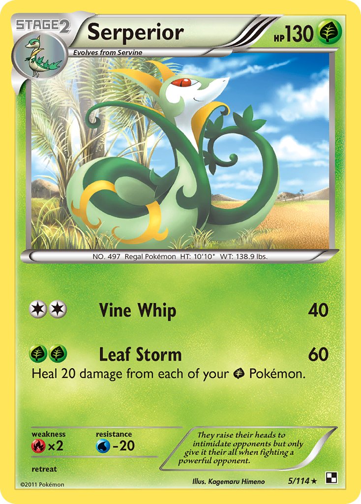 Serperior (5/114) (Cracked Ice Holo) (Theme Deck Exclusive) [Black & White: Base Set] | Gamers Paradise