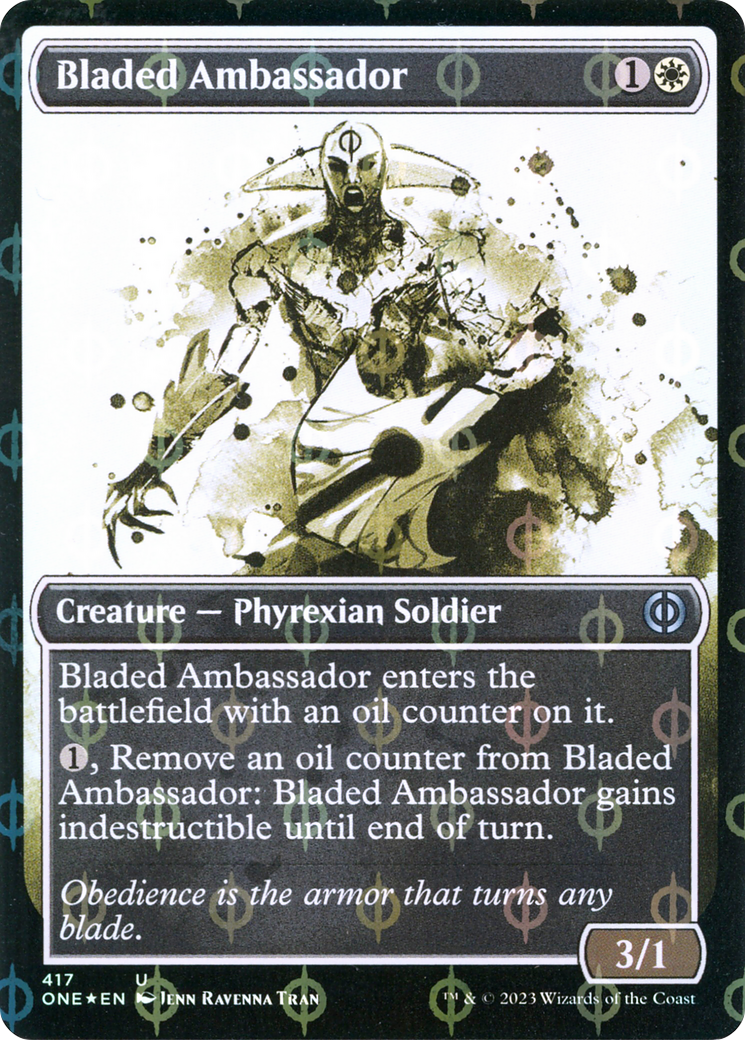 Bladed Ambassador (Showcase Ichor Step-and-Compleat Foil) [Phyrexia: All Will Be One] | Gamers Paradise