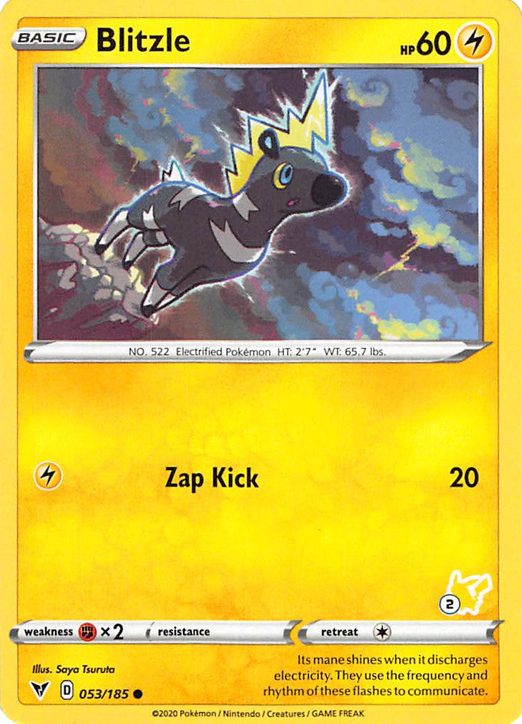 Blitzle (053/185) (Pikachu Stamp #2) [Battle Academy 2022] | Gamers Paradise
