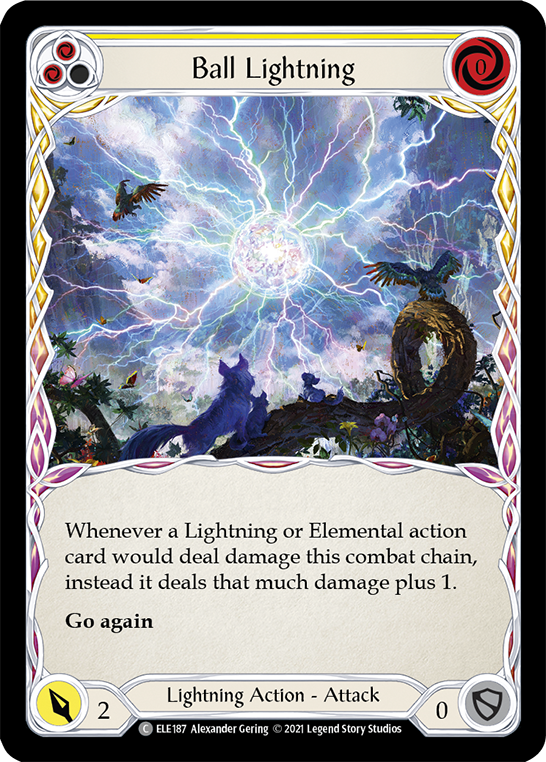 Ball Lightning (Yellow) [ELE187] (Tales of Aria)  1st Edition Rainbow Foil | Gamers Paradise