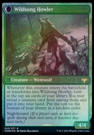 Howlpack Piper // Wildsong Howler [Innistrad: Crimson Vow Prerelease Promos] | Gamers Paradise