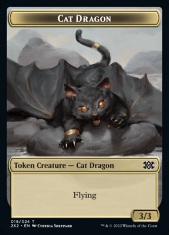 Cat Dragon // Soldier Double-Sided Token [Double Masters 2022 Tokens] | Gamers Paradise