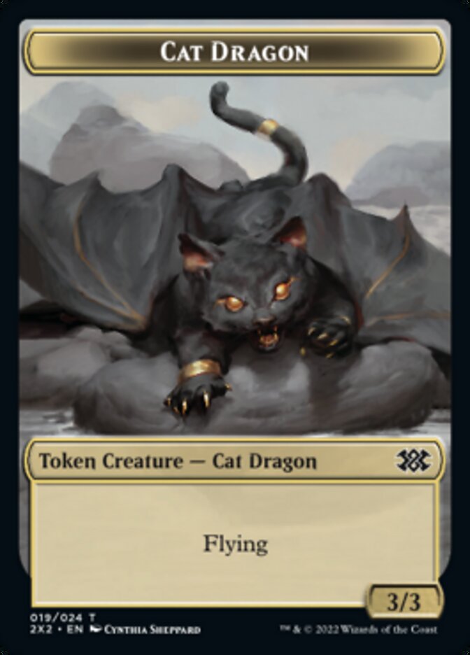 Cat Dragon // Spirit (008) Double-Sided Token [Double Masters 2022 Tokens] | Gamers Paradise