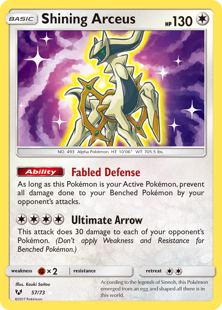 Shining Arceus (57/73) [Sun & Moon: Shining Legends] | Gamers Paradise