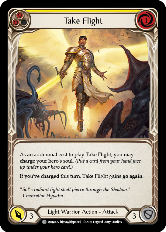 Take Flight (Yellow) [MON055-RF] 1st Edition Rainbow Foil | Gamers Paradise