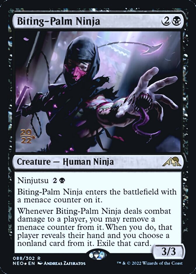 Biting-Palm Ninja [Kamigawa: Neon Dynasty Prerelease Promos] | Gamers Paradise