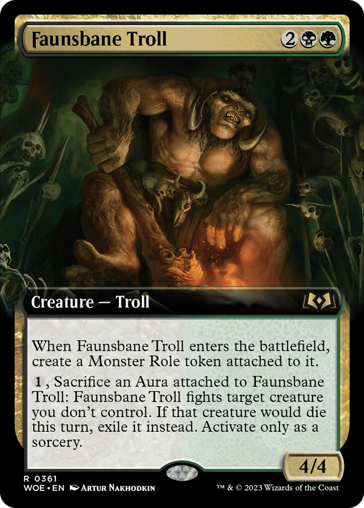 Faunsbane Troll (Extended Art) [Wilds of Eldraine] | Gamers Paradise