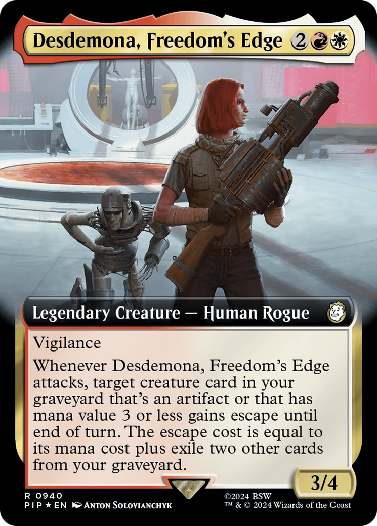Desdemona, Freedom's Edge (Extended Art) (Surge Foil) [Fallout] | Gamers Paradise