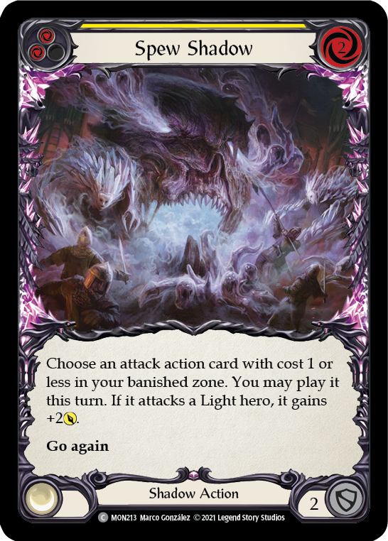 Spew Shadow (Yellow) [MON213-RF] 1st Edition Rainbow Foil | Gamers Paradise