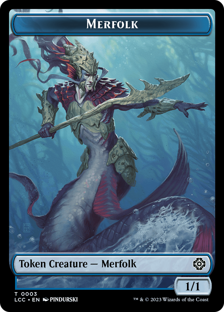 Frog Lizard // Merfolk (0003) Double-Sided Token [The Lost Caverns of Ixalan Commander Tokens] | Gamers Paradise