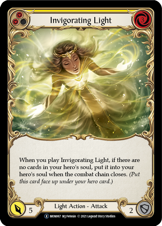 Invigorating Light (Yellow) [U-MON067-RF] Unlimited Rainbow Foil | Gamers Paradise