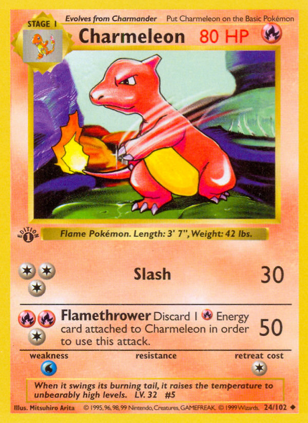 Charmeleon (24/102) (Shadowless) [Base Set 1st Edition] | Gamers Paradise