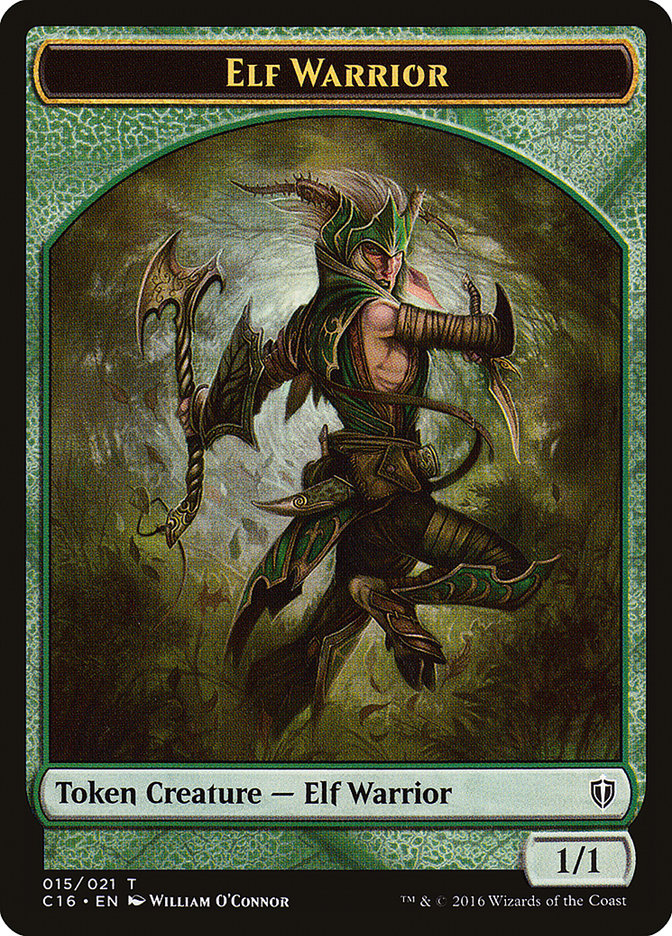 Elf Warrior // Zombie Double-Sided Token [Commander 2016 Tokens] | Gamers Paradise