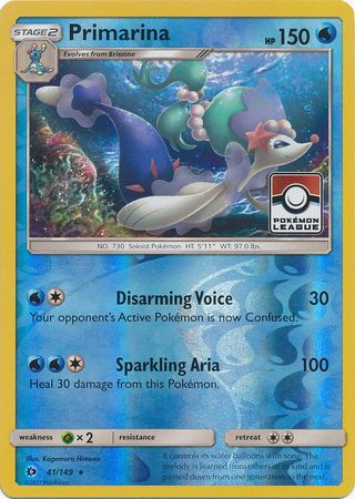Primarina (41/149) (League Promo) [Sun & Moon: Base Set] | Gamers Paradise
