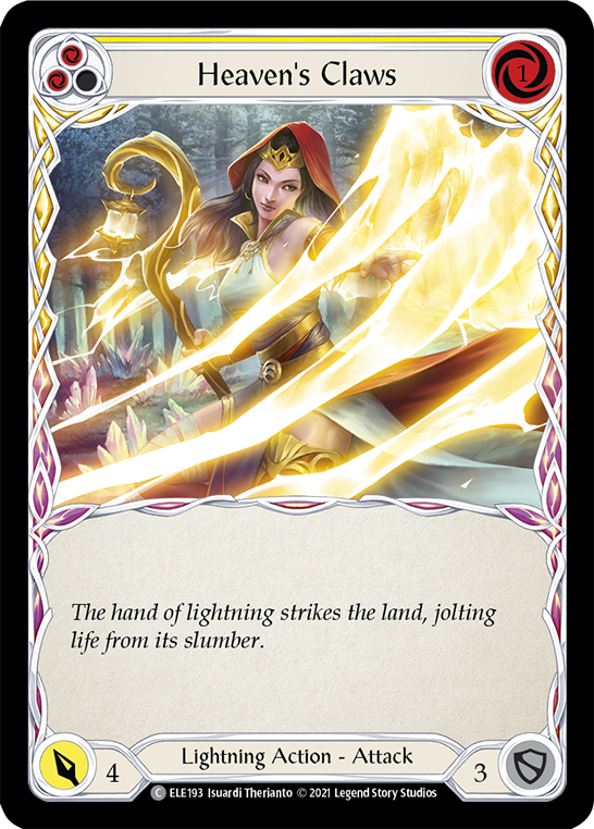 Heaven's Claws (Yellow) [ELE193] (Tales of Aria)  1st Edition Rainbow Foil | Gamers Paradise