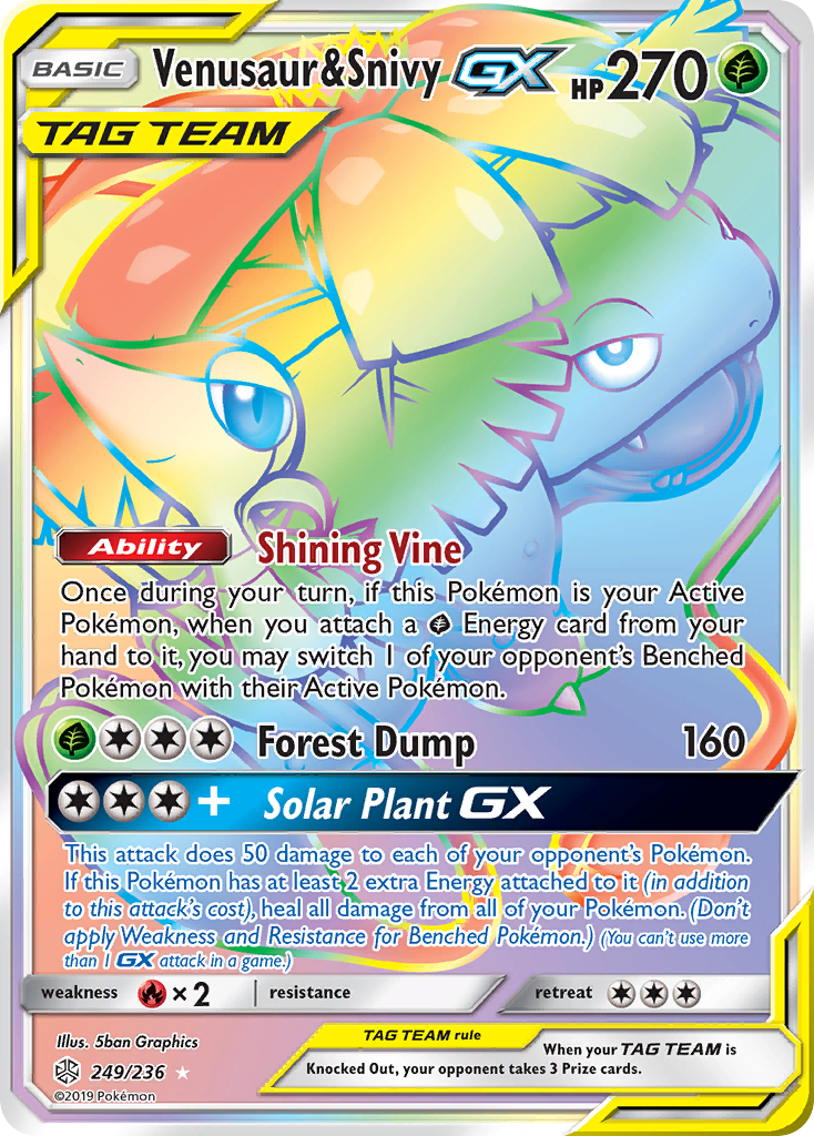 Venusaur & Snivy GX (249/236) [Sun & Moon: Cosmic Eclipse] | Gamers Paradise