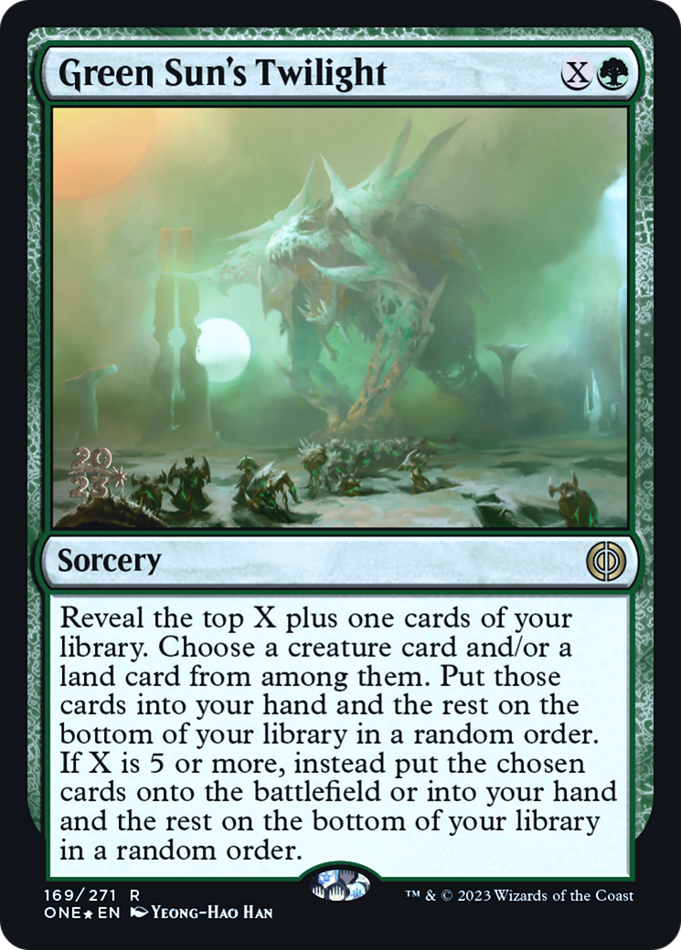 Green Sun's Twilight [Phyrexia: All Will Be One Prerelease Promos] | Gamers Paradise