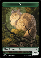 Drake // Cat Double-Sided Token [Murders at Karlov Manor Commander Tokens] | Gamers Paradise