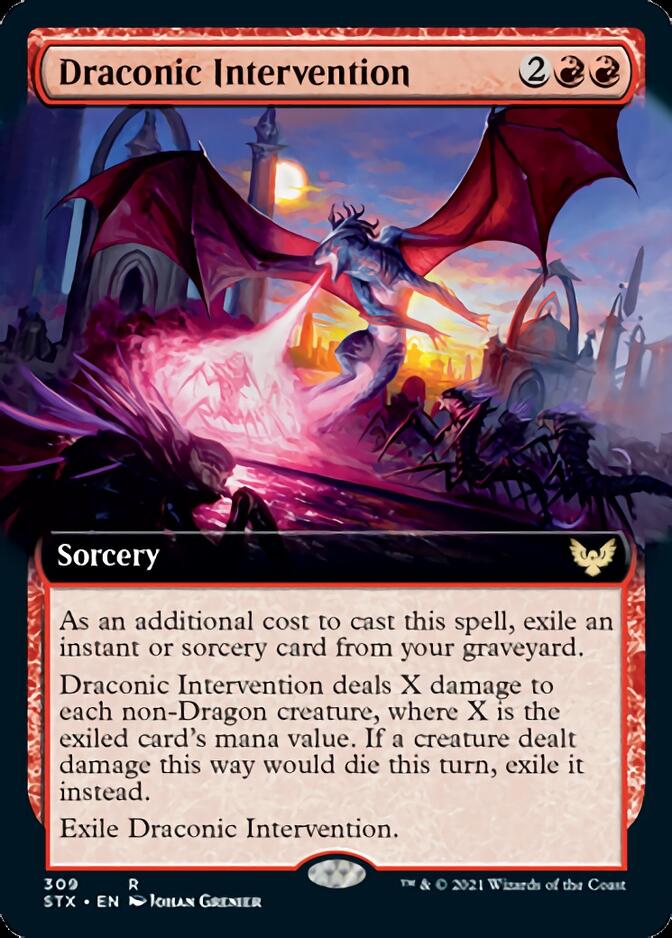 Draconic Intervention (Extended Art) [Strixhaven: School of Mages] | Gamers Paradise