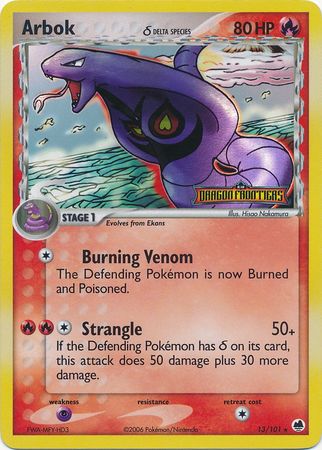 Arbok (13/101) (Delta Species) (Stamped) [EX: Dragon Frontiers] | Gamers Paradise