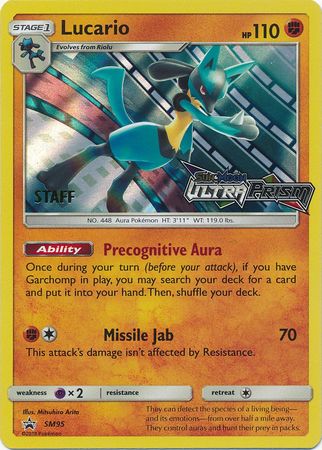 Lucario (SM95) (Staff Prerelease Promo) [Sun & Moon: Black Star Promos] | Gamers Paradise