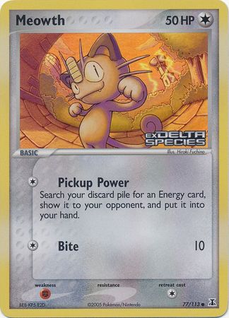 Meowth (77/113) (Stamped) [EX: Delta Species] | Gamers Paradise