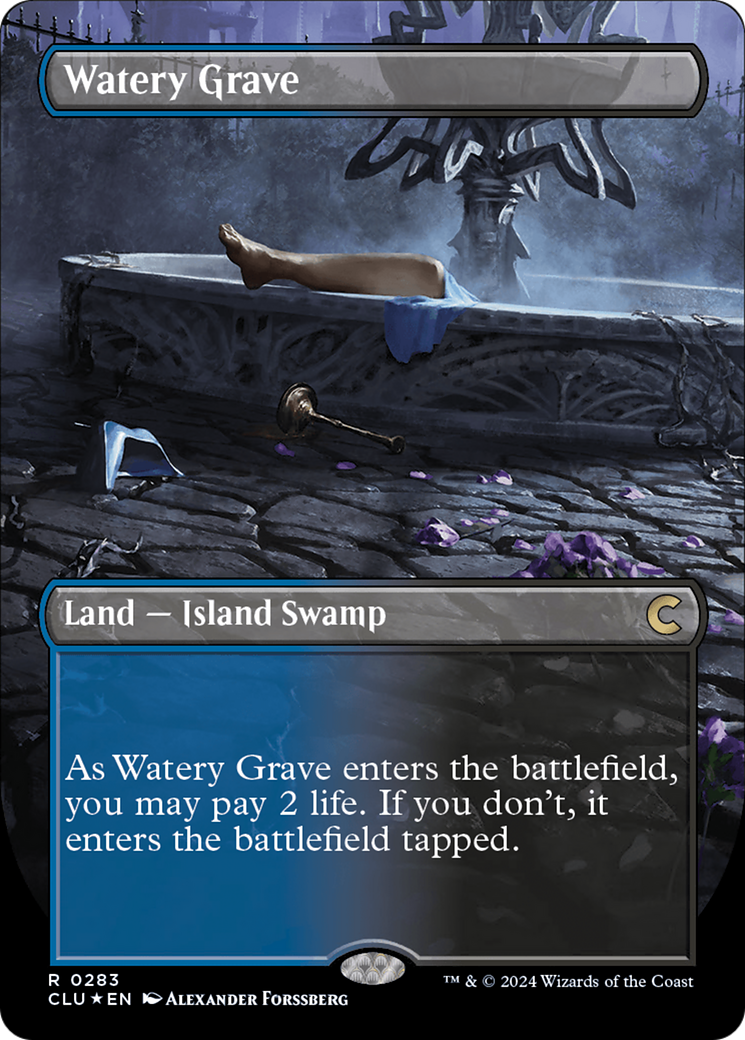 Watery Grave (Borderless) [Ravnica: Clue Edition] | Gamers Paradise