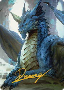 Young Blue Dragon Art Card (Gold-Stamped Signature) [Commander Legends: Battle for Baldur's Gate Art Series] | Gamers Paradise