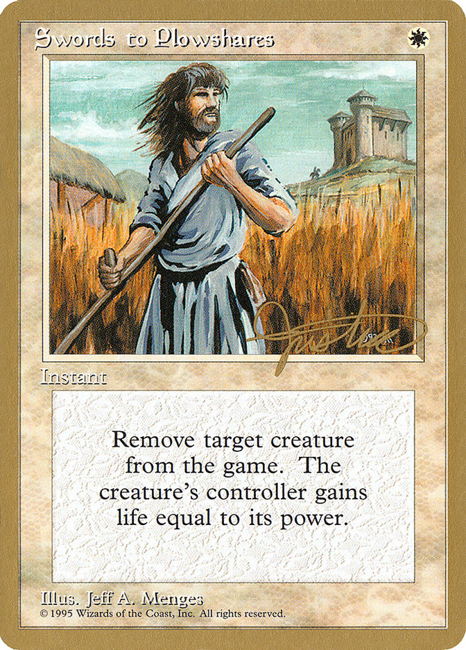 Swords to Plowshares (Mark Justice) [Pro Tour Collector Set] | Gamers Paradise