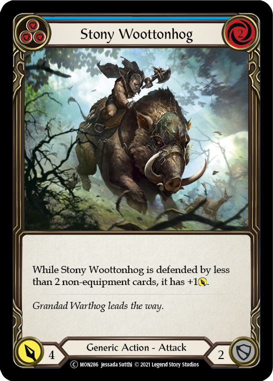 Stony Woottonhog (Blue) [U-MON286-RF] Unlimited Rainbow Foil | Gamers Paradise