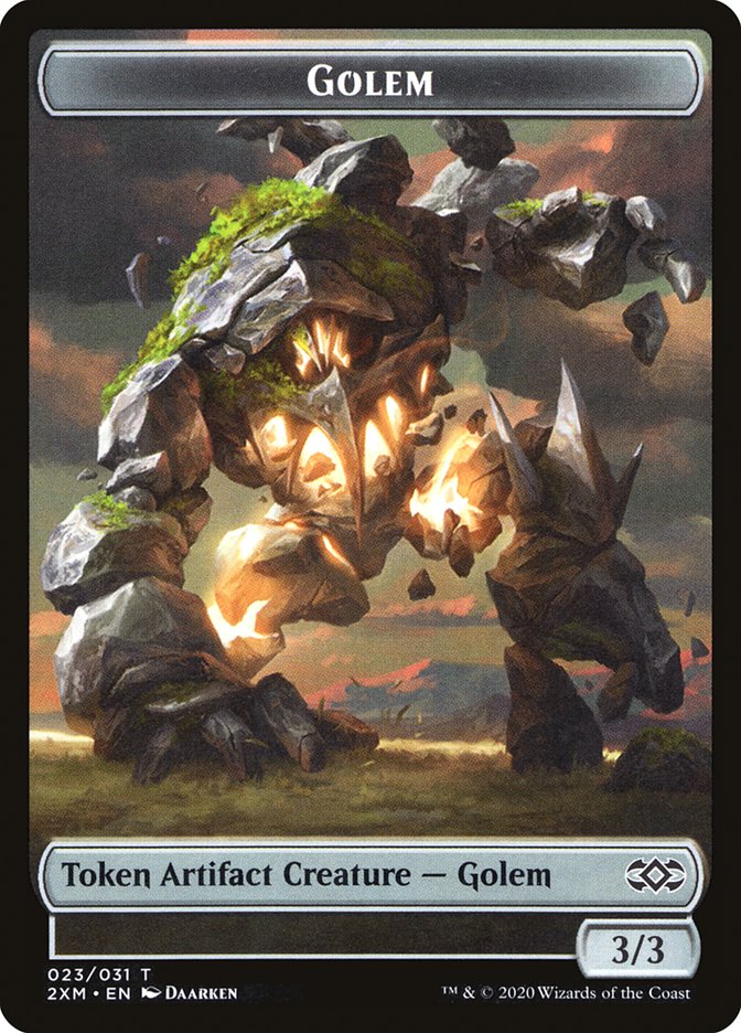 Clue // Golem Double-Sided Token [Double Masters Tokens] | Gamers Paradise