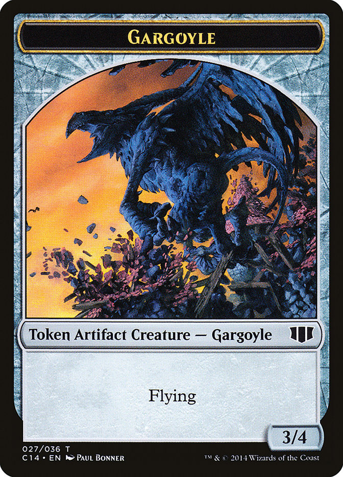 Gargoyle // Elf Warrior Double-Sided Token [Commander 2014 Tokens] | Gamers Paradise