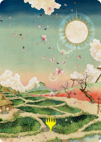 Plains 1 Art Card (Gold-Stamped Signature) [Kamigawa: Neon Dynasty Art Series] | Gamers Paradise