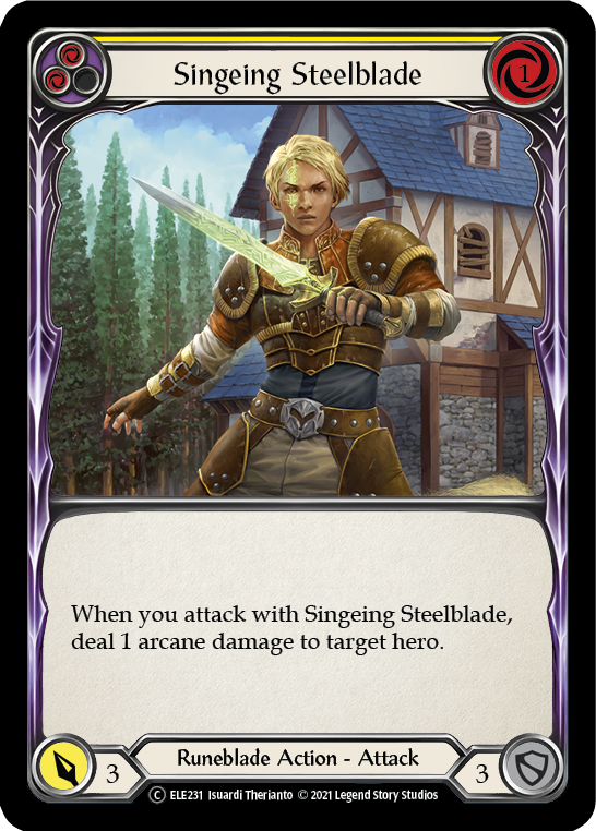 Singeing Steelblade (Yellow) [U-ELE231] Unlimited Rainbow Foil | Gamers Paradise